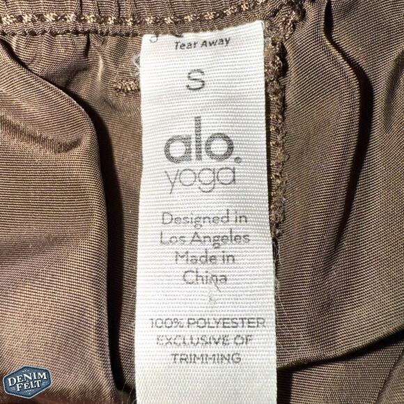 ALO Yoga Brown Cargo Jogger Pants S Crinkle Nylon Drawstring Lightweight Style - Picture 14 of 15